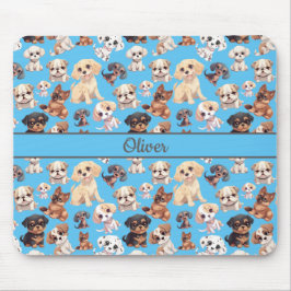 Mousepad Cachorro Cachorro Cachorro Azul