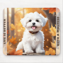 Mousepad Cachorro Cachorro Maltês Puppy Pumpkin Queda Nome 
