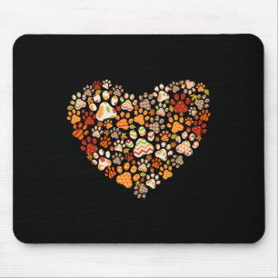 Mousepad Cachorro Cachorro Pata Pumpkin Autumn Leaf Queda