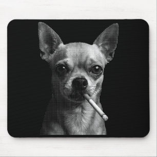 Mousepad Cachorro chihuahua engraçado fumando cigarro meme