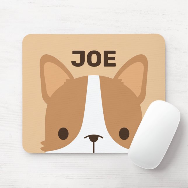 Mousepad Cachorro Corgi Corgento com Nome Personalizado (Com mouse)