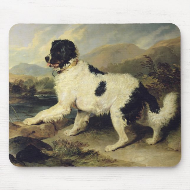 Mousepad Cachorro da Terra Nova Chamado Leão, 1824 (óleo na (Frente)