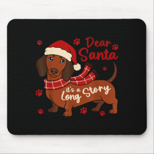 Mousepad Cachorro Dachshund Querido Papai Noel É Uma Longa