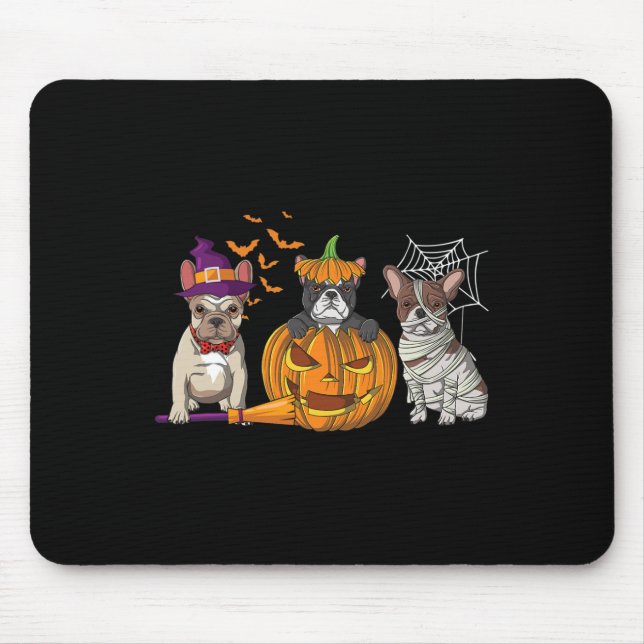 Mousepad Cachorro das bruxas bruxas da múmia da abóbora (Frente)