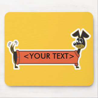 Mousepad Cachorro Daschund Personalizável, <YOUR TEXT>