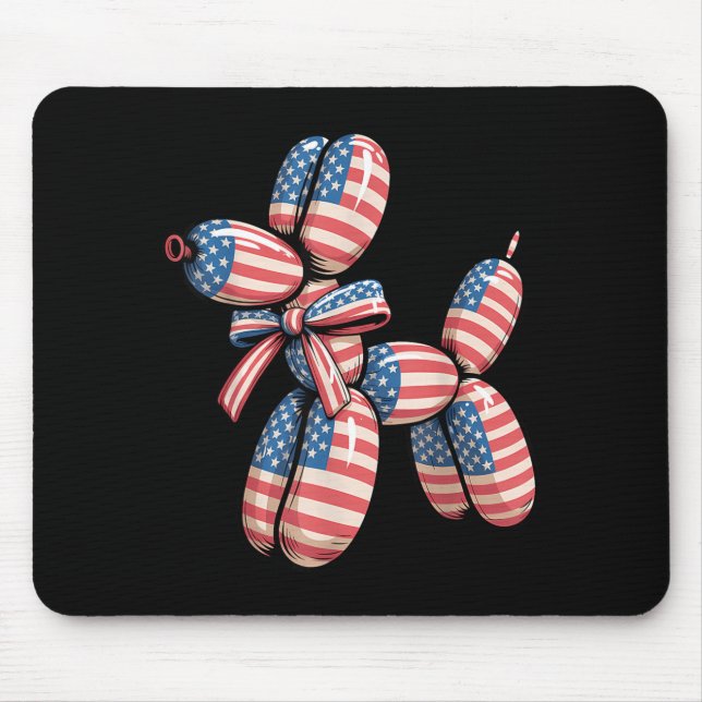 Mousepad Cachorro de Balão Torção de Balão 4 de Julho Ameri (Frente)