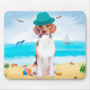 Mousepad Cachorro De Beagle Na Praia