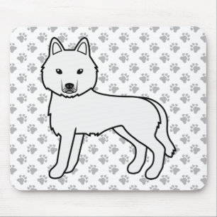 Mousepad Cachorro de Cartoon Branco Siberiano