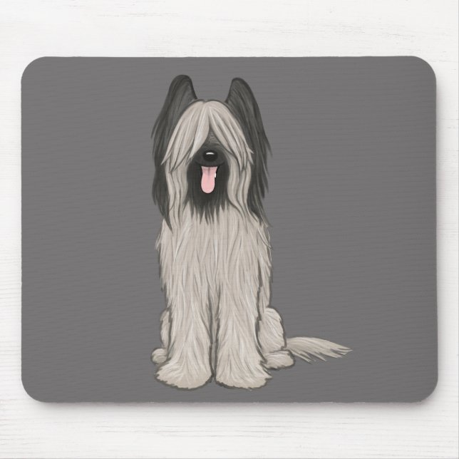 Mousepad Cachorro de Cartoon Briard (Frente)