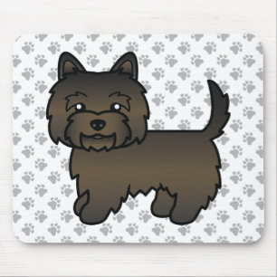 Mousepad Cachorro de Cartoon Cute do Cairn Terrier Negro