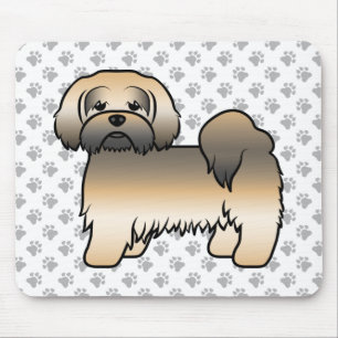 Mousepad Cachorro de Cartoon Dourado Lhasa Apso