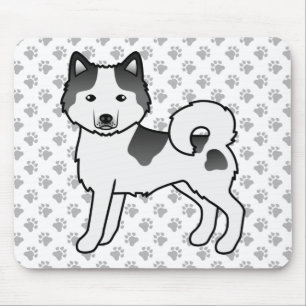 Mousepad Cachorro de Cartoon Malamute Preto Piebald Alaskan