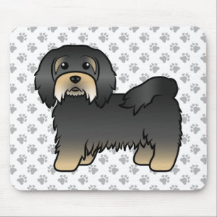 Mousepad Cachorro De Cartoon Negro E Tan Havanês
