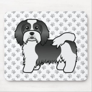Mousepad Cachorro De Cartoons De Cartoon Negro E Branco