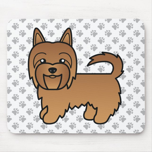 Mousepad Cachorro de Cartoons Terrier Cute Vermelho Austral (Frente)