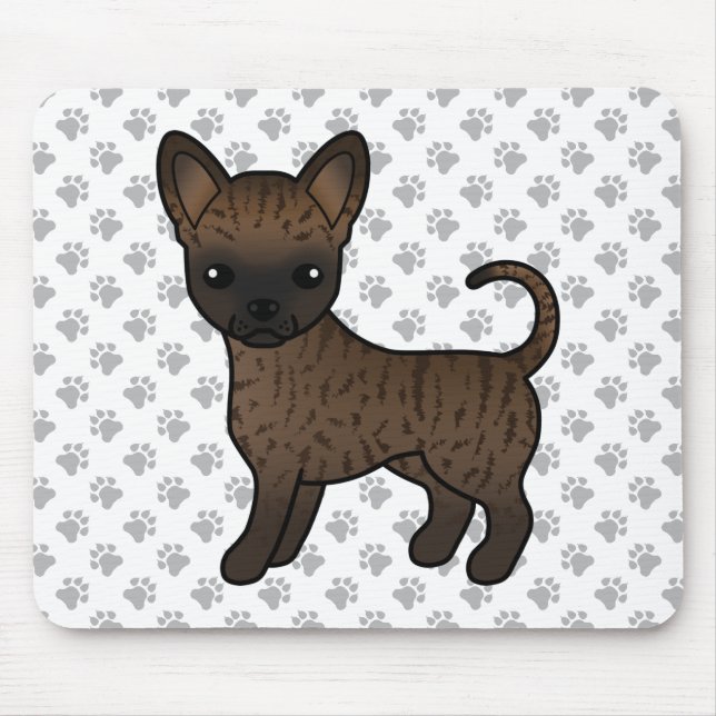 Mousepad Cachorro de desenho animado Chihuahua com pelo lis (Frente)