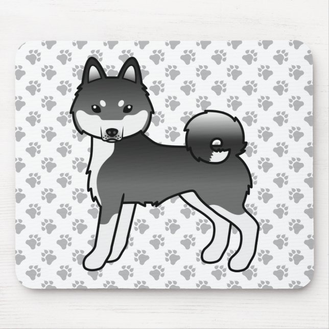 Mousepad Cachorro De Desenho Animado Fofo Alaskan Klee Kai  (Frente)