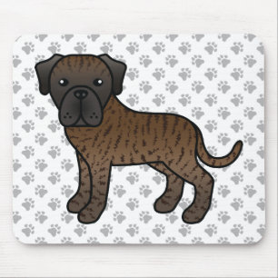 Mousepad Cachorro De Desenho Animado Fofo Brindle English M
