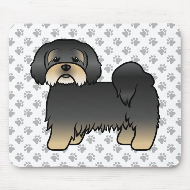 Mousepad Cachorro De Desenho Animado Fofo Lhasa Apso Preto  (Frente)