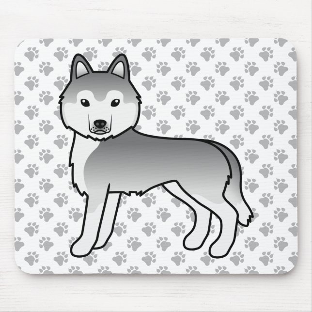 Mousepad Cachorro de desenho animado fofo Siberian Husky pr (Frente)