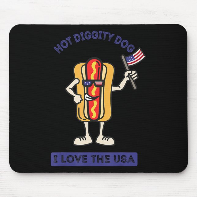 Mousepad Cachorro de Dígidade Quente 4 de julho Policial do (Frente)
