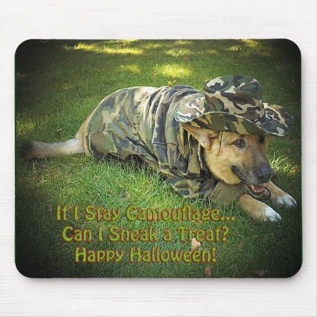 Mousepad Cachorro de Halloween em Camouflage (Frente)