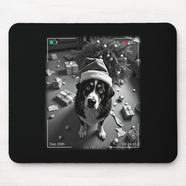 Mousepad Cachorro de Montanha Bernês de Natal Flagrou na Câ (Frente)