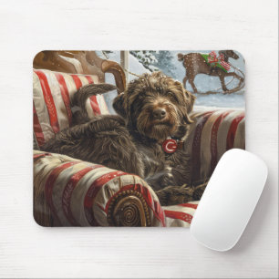 Mousepad Cachorro de Natal Festivo