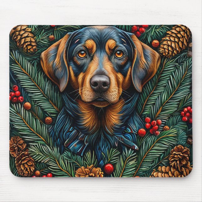 Mousepad Cachorro de Natal fofo (Frente)