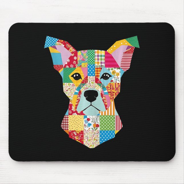 Mousepad Cachorro De Padrões De Inclinação Para Quilter Sew (Frente)