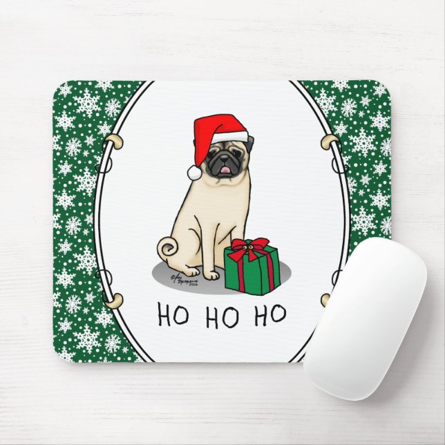 Mousepad Cachorro de Papai Noel de Natal (desfiladeiro) (Com mouse)