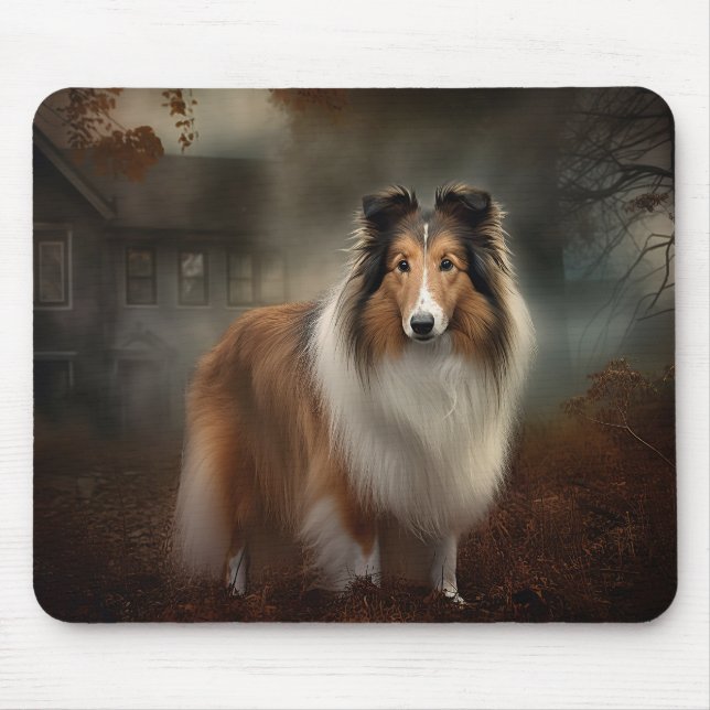 Mousepad Cachorro de Pastoreio Shetland Dia das Bruxas Assu (Frente)