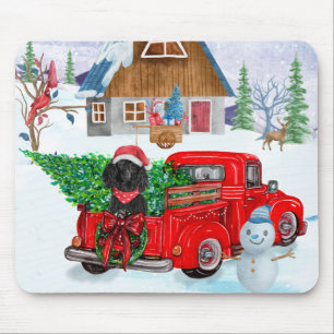 Mousepad Cachorro De Poodle Na Neve Do Caminhão De Parto De