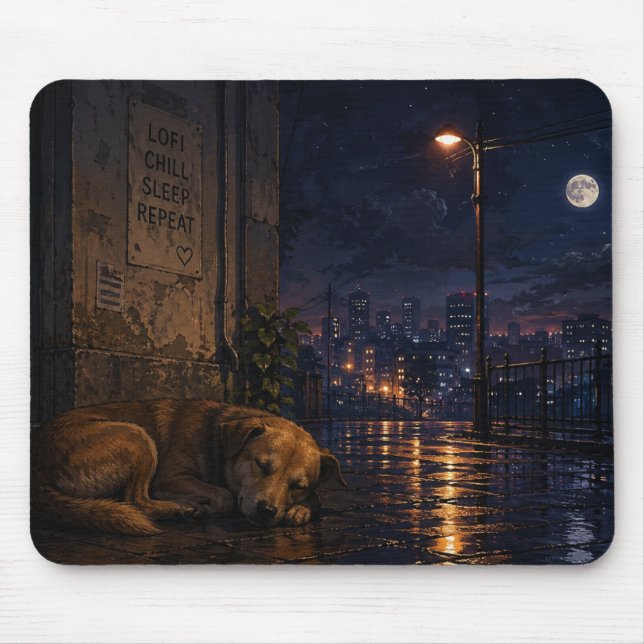 Mousepad cachorro de rua dormindo (Frente)