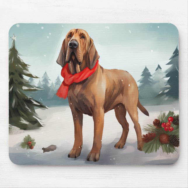 Mousepad Cachorro de Sangue no Natal da Neve (Frente)