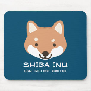 Mousepad Cachorro de Shiba Inu Rosto Inteligente Real