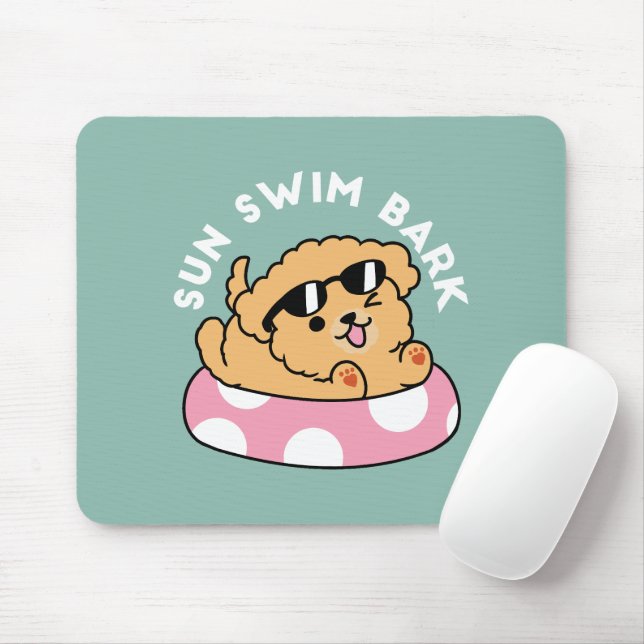 Mousepad Cachorro de verão - Cachorro flutuante com óculos  (Com mouse)