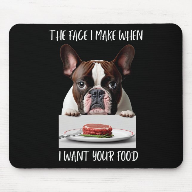 Mousepad Cachorro Design Steak Comida Buldogue Francês Jant (Frente)