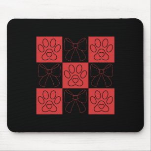 Mousepad Cachorro Dia dos Namorados Laço Coquete Pata do Ca