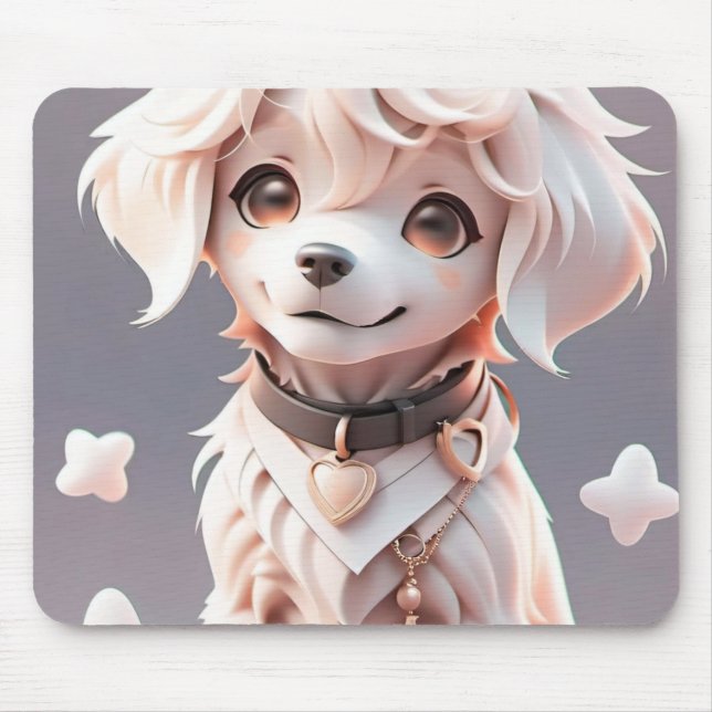 Mousepad Cachorro do Retriever de Ouro Chibi (Frente)