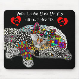 Mousepad Cachorro e Moco Colorido e Gato