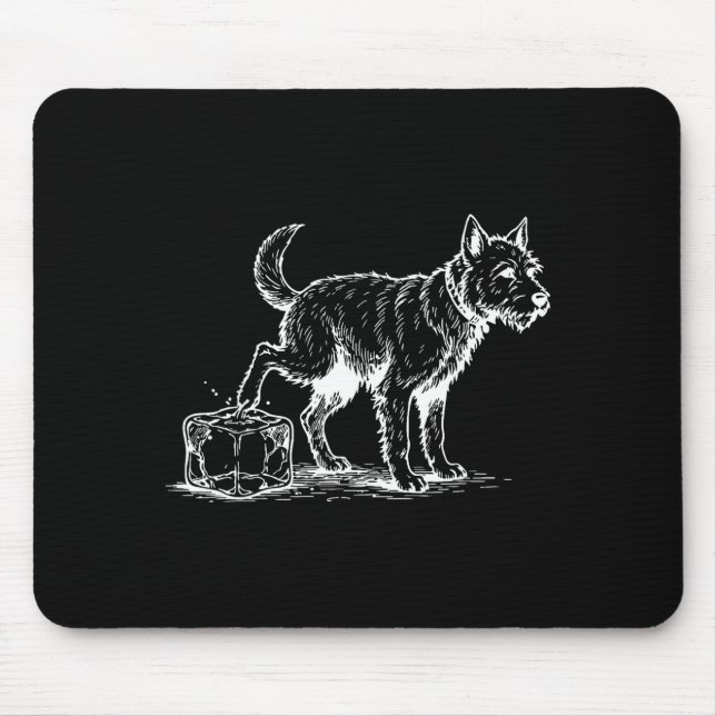 Mousepad Cachorro engraçado anti gelo (Frente)