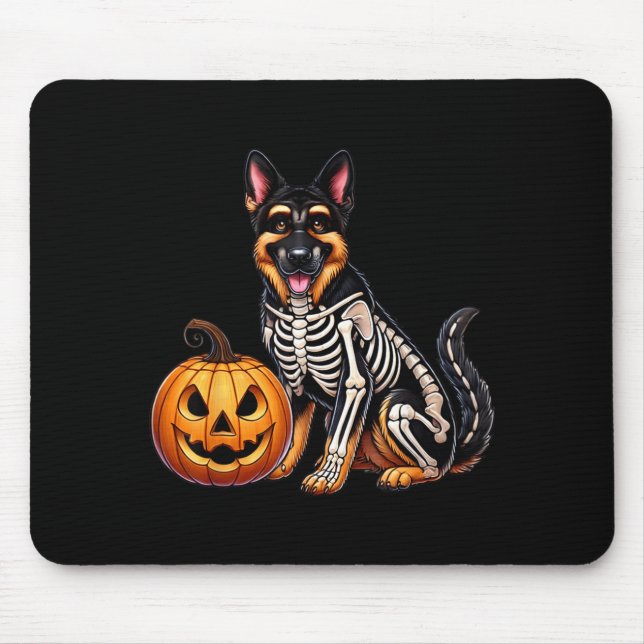 Mousepad Cachorro Engraçado Esqueleto de Pastor Alemão Jack (Frente)