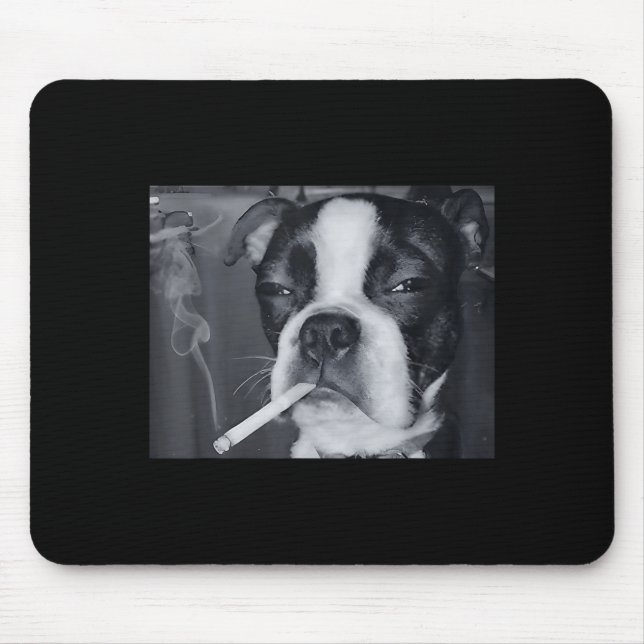 Mousepad Cachorro Engraçado Fumando Meme Cigarro Gen Z Meme (Frente)