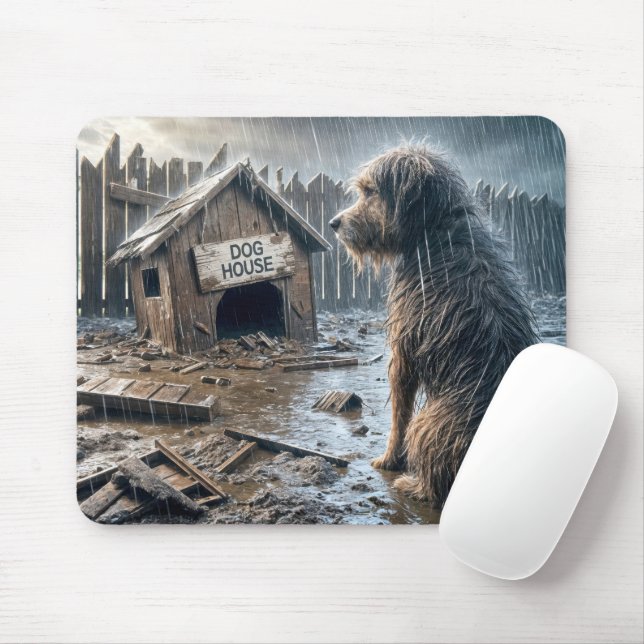 Mousepad Cachorro Esmagado Olhando Para O Seu Cachorro (Com mouse)