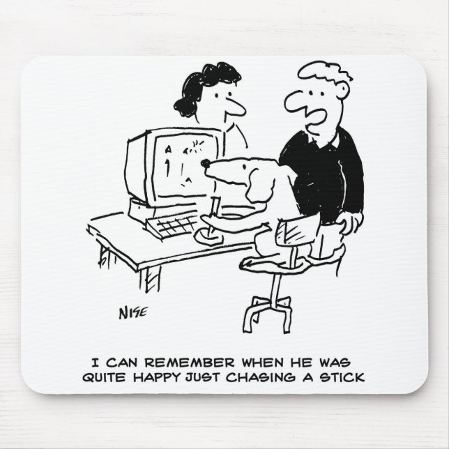 Mousepad Cachorro está tocando em um computador (Frente)