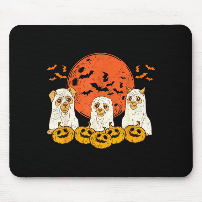 Mousepad Cachorro Fantasma Cachorro Fofo Vestido De Fantasm (Frente)