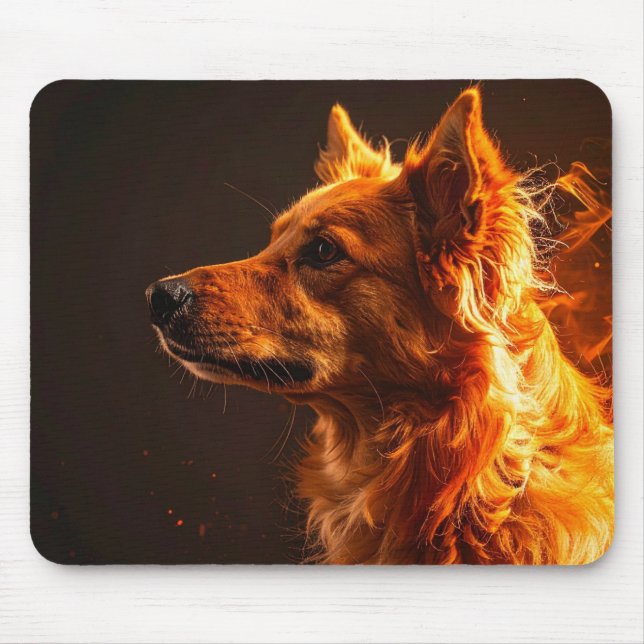 Mousepad Cachorro flamejante (Frente)