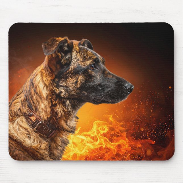 Mousepad Cachorro flamejante (Frente)
