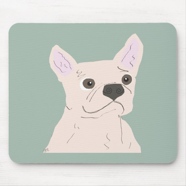 Mousepad Cachorro Fofo, Azul Empoeirado (Frente)